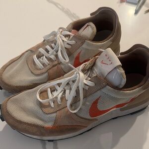 Nike Men's Beige and Orange Sneakers